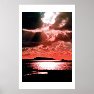 HERM ISLAND AT SUNSET POSTER