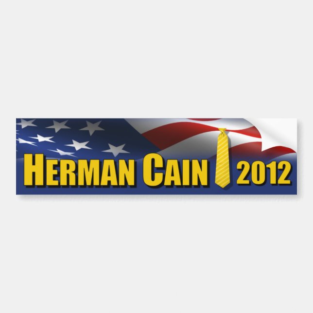 Herman Cain Yellow Tie 2012 Bumper Sticker (Front)