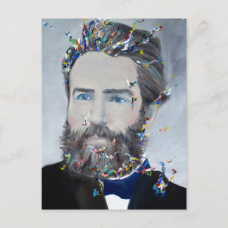 herman melville - oil portrait postcard