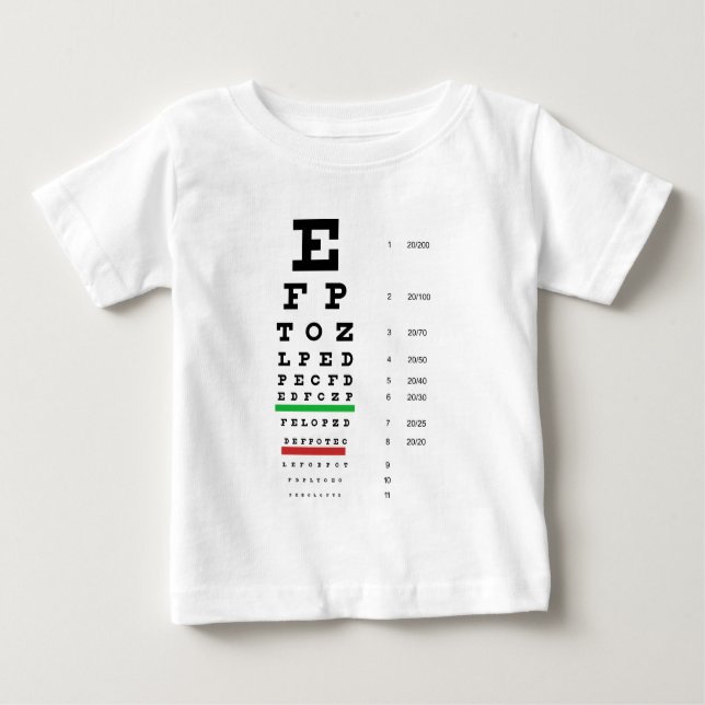 Herman Snellen Eye Chart to Estimate Visual Acuity Baby T-Shirt (Front)