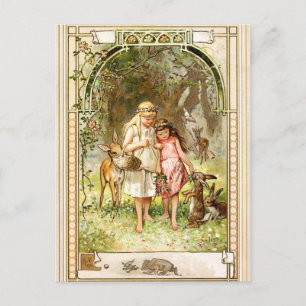 Hermann Vogel - Snow White and Rose Red Postcard