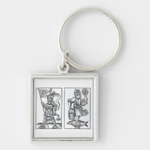 Hermensul or Irmensul (left) and Crodon (right) id Key Ring