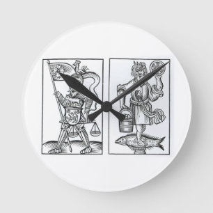 Hermensul or Irmensul (left) and Crodon (right) id Round Clock