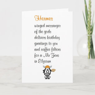 Hermes A Funny Happy Birthday Poem Card