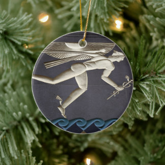 Hermes - Herald of the Greek Gods in NYC Ceramic Ornament