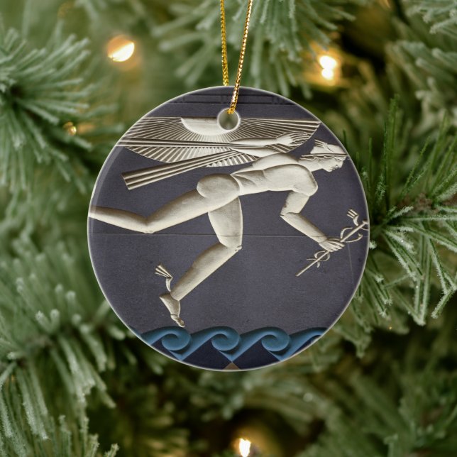 Hermes - Herald of the Greek Gods in NYC Ceramic Ornament (Tree)