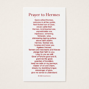 Hermes Prayer Card