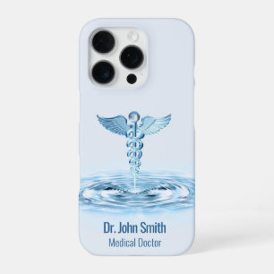 Hermes Rod Caduceus Water Ripples Blue Medical iPhone 16 Pro Case