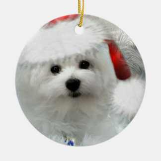 Hermes the Maltese Ceramic Ornament