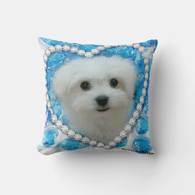 Hermes the Maltese Pillow/Cushion Cushion (Front)