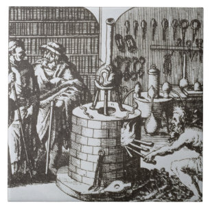 Hermetic Philosophers and an Alchemist, from 'Muse Tile