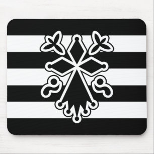 Hermine bretonne en gwenn ha du (blanc et noir) mouse pad