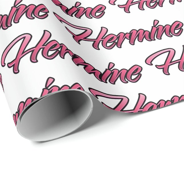 Hermine faded pink personalized gift paper (Roll Corner)
