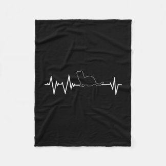 Hermine heartbeat design weasel and ferret fleece blanket