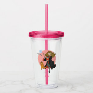 Hermione and Crookshanks Wingardium Leviosa Acrylic Tumbler