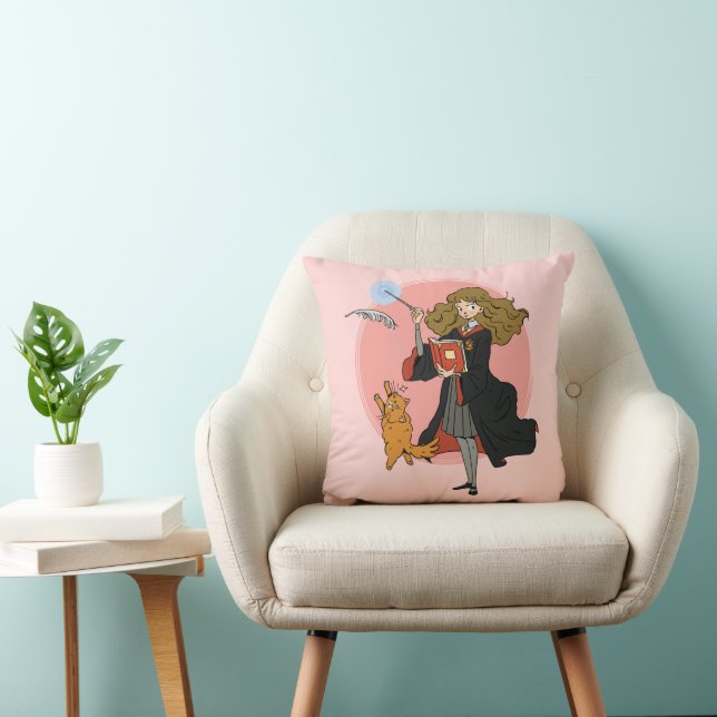 Hermione and Crookshanks Wingardium Leviosa Cushion (Chair)