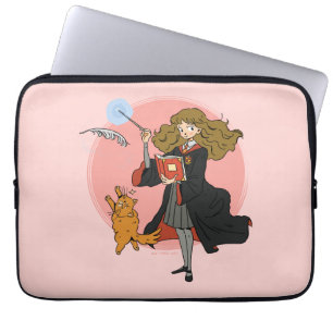 Hermione and Crookshanks Wingardium Leviosa Laptop Sleeve
