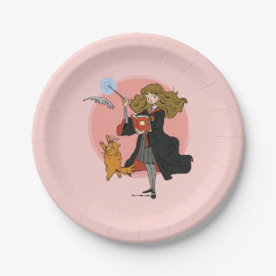 Hermione and Crookshanks Wingardium Leviosa Paper Plate