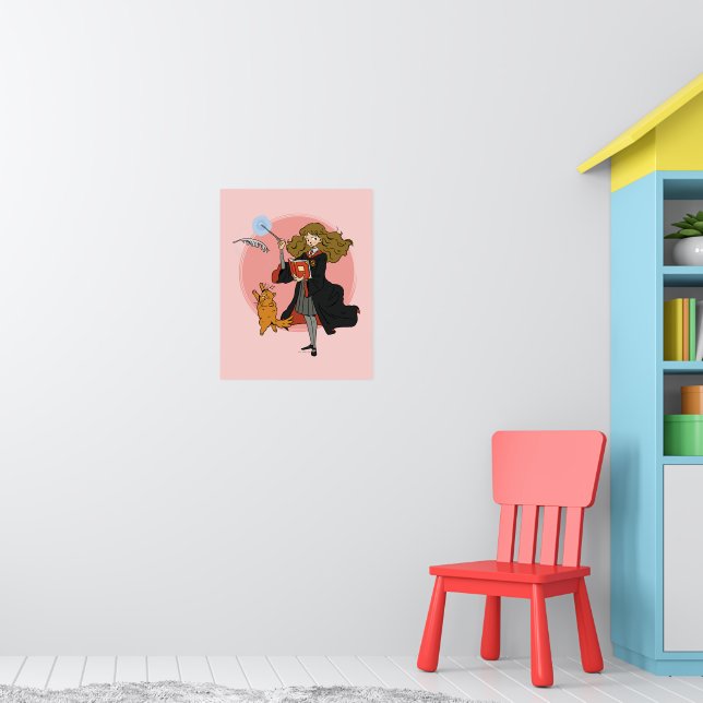 Hermione and Crookshanks Wingardium Leviosa Poster (Nursery 1)
