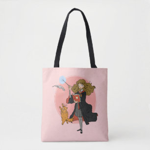 Hermione and Crookshanks Wingardium Leviosa Tote Bag