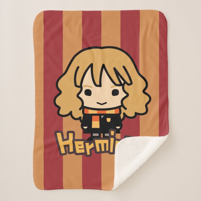 Hermione Granger Cartoon Character Art Sherpa Blanket (Front)