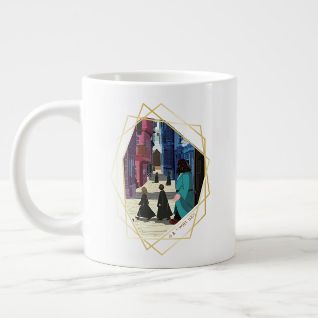Hermione, HARRY POTTER™, & Hagrid in Diagon Alley Large Coffee Mug (Left)