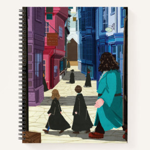 Hermione, HARRY POTTER™, & Hagrid in Diagon Alley Notebook