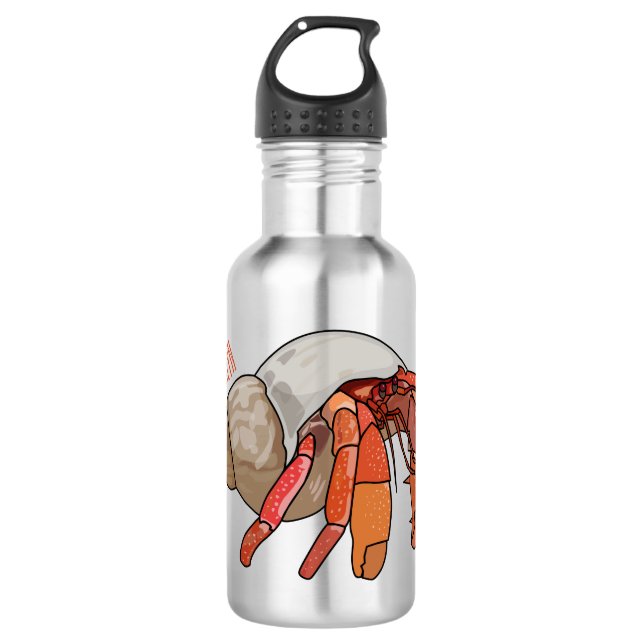 Hermit crab cartoon illustration 532 ml water bottle (Front)