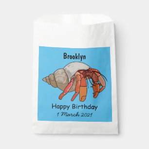 Hermit crab cartoon illustration favour bag