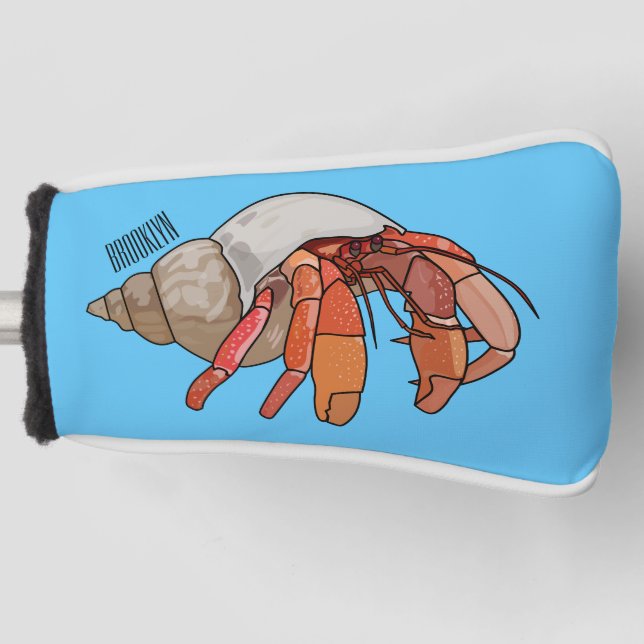 Hermit crab cartoon illustration golf head cover (Front)