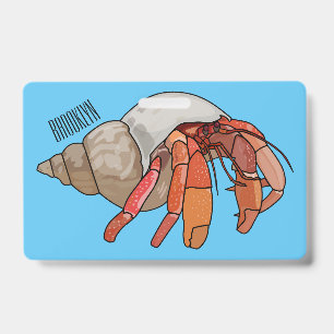 Hermit crab cartoon illustration ID badge