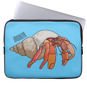 Hermit crab cartoon illustration laptop sleeve