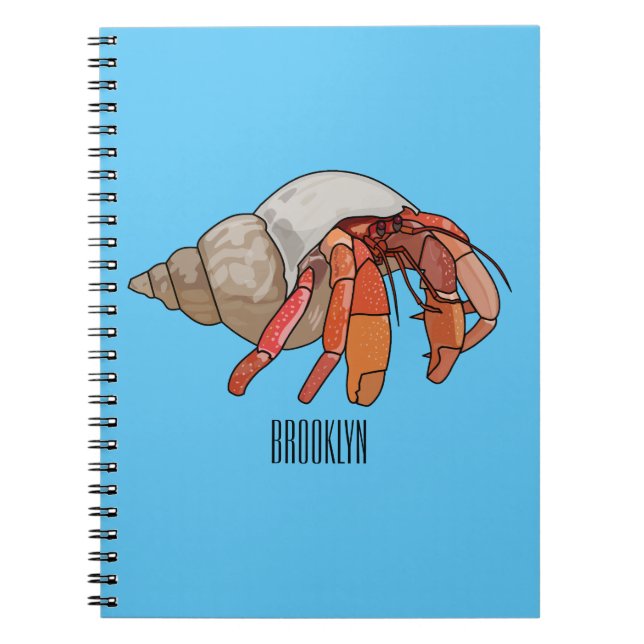 Hermit crab cartoon illustration notebook (Front)
