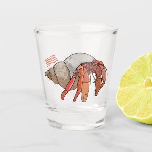 Hermit crab cartoon illustration shot glass