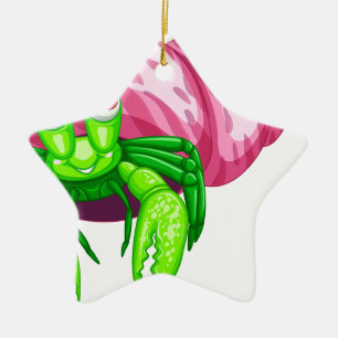 Hermit crab ceramic ornament