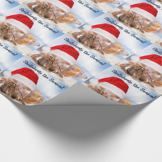 Hermit Crab Christmas Wrapping Paper (Corner)