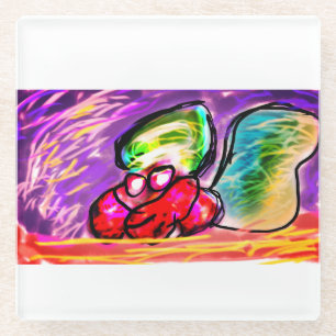 Hermit crab gem glass coaster