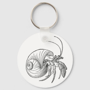 Hermit Crab Illustration (line art) Key Ring
