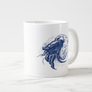 Hermit Crab in Dark Blue Large Coffee Mug