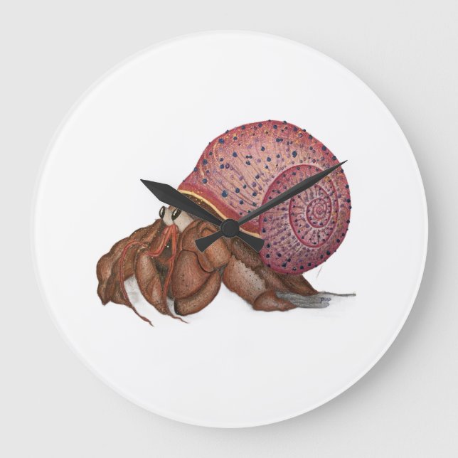 Hermit Crab Party Large Clock (Front)