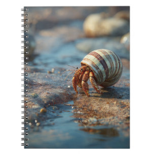 Hermit Crab Striped Seashell Notebook