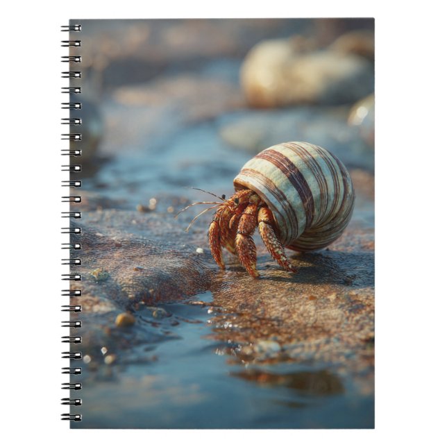 Hermit Crab Striped Seashell Notebook (Front)