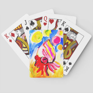 Hermit crab watercolor fun playing cards