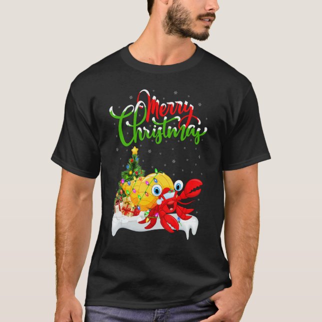 Hermit Crab   Xmas Decorations Hermit Crab Christm T-Shirt (Front)