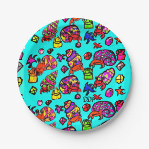Hermit crabs beach paper plate