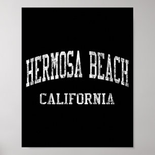 Hermosa Beach Ca J05 Vintage Athletic Srts Design  Poster