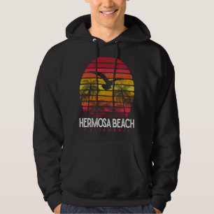 Hermosa Beach California CA Vintage 70s 90s Retro  Hoodie
