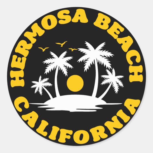 Hermosa Beach,California Classic Round Sticker (Front)