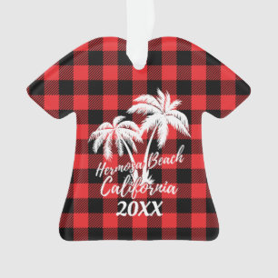 Hermosa Beach California Palm Tree Personalised Ornament