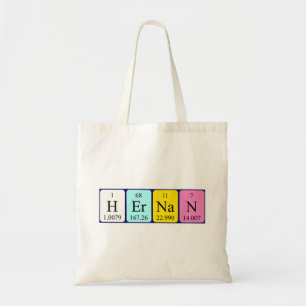 Hernan periodic table name tote bag